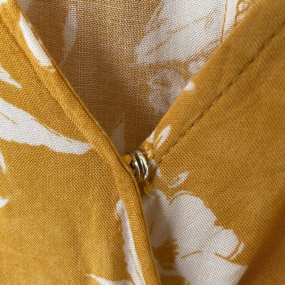 Mustard Seed Yellow (W/ POCKETS) and White Floral Sundress (small) - Picture 3 of 12